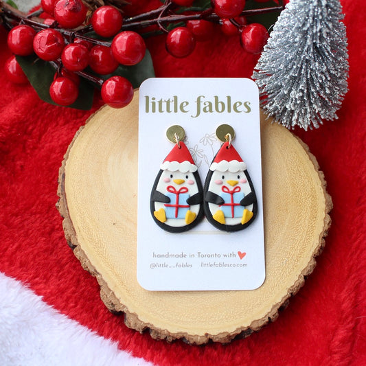 Annie earrings - holiday penguins