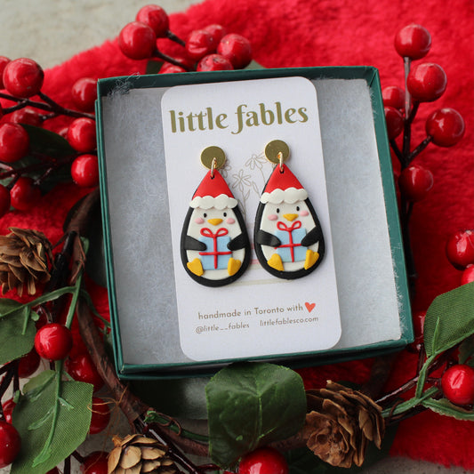 Annie earrings - holiday penguins